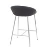 Lumisource Matisse Counter Stool with Chrome Frame and Black Faux Leather, PK 2 B26-MATSE BK2